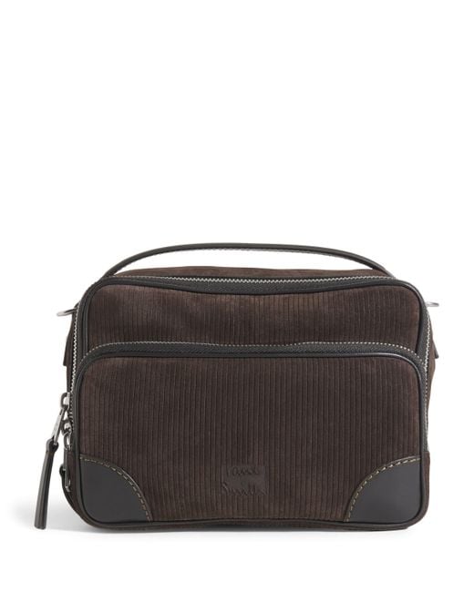 Paul Smith Black Suede Camera Cross-Body Bag for men