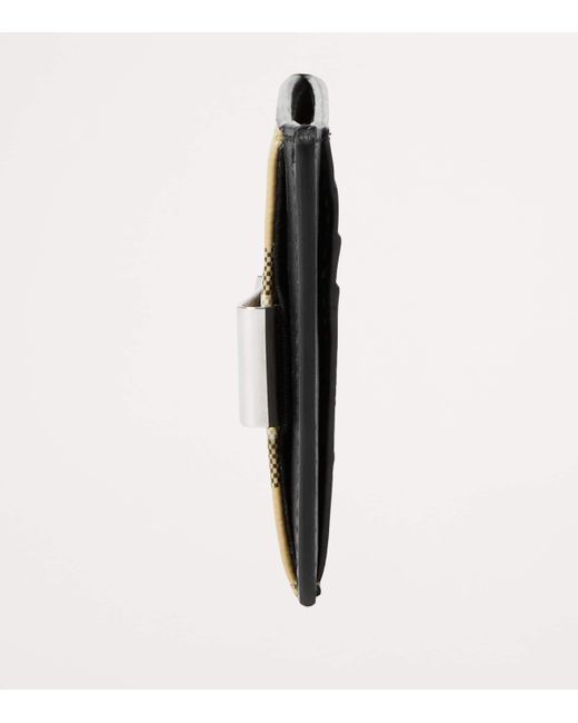 Burberry Black Check Money Clip Card Holder for men
