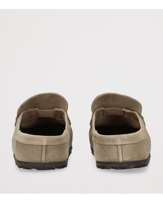 Birkenstock Brown Suede Naples Wrapped Clogs