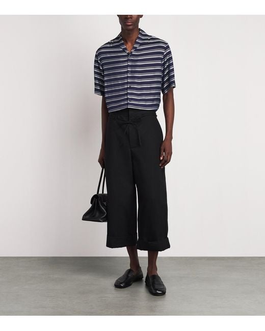 Sandro Blue Stripe Short-Sleeve Shirt for men