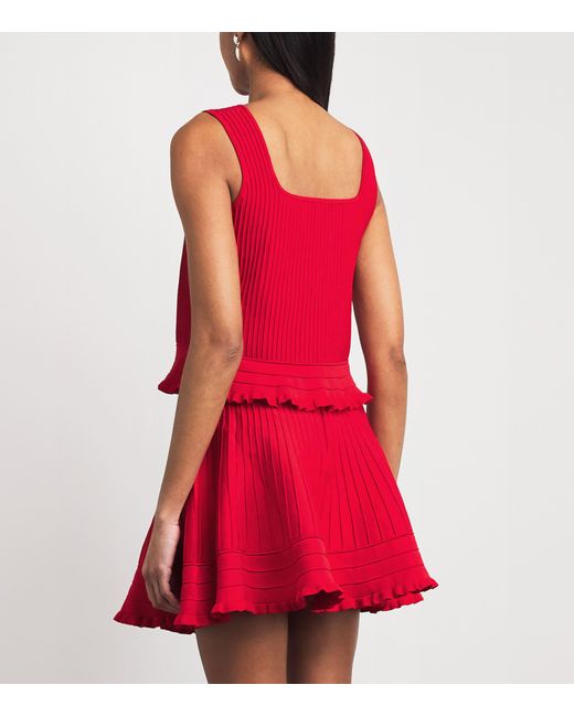 Maje Red Ruffled Crop Top
