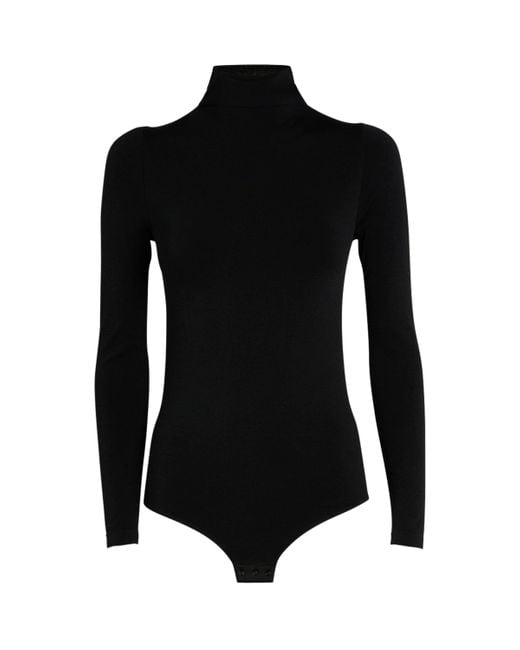 Falke Black Seamless Rollneck Bodysuit
