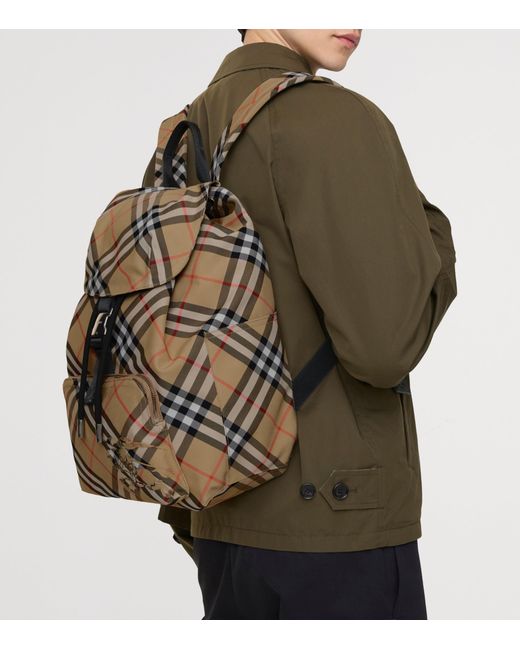 Burberry Metallic Check Print Backpack for men