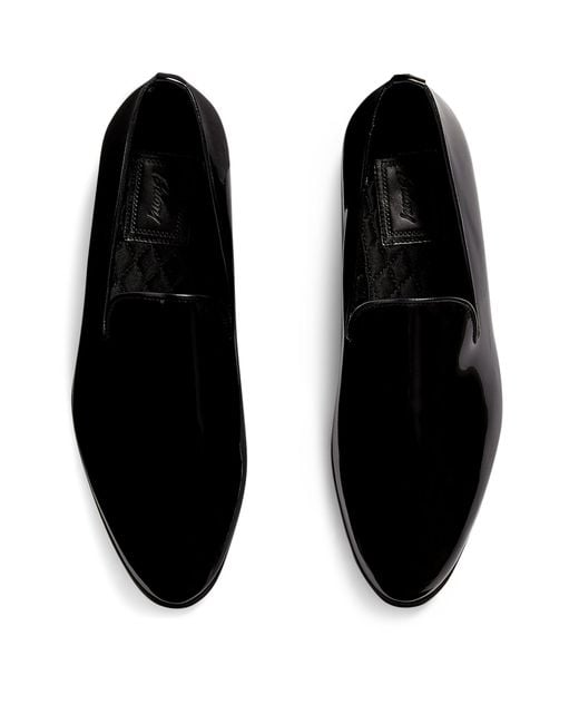 Brioni Black Patent Leather Loafers for men