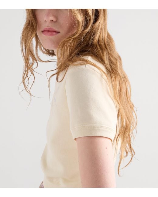 Prada White Cotton Fleece T-Shirt