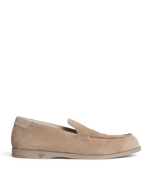 Emporio Armani Natural Suede Velour Loafers for men