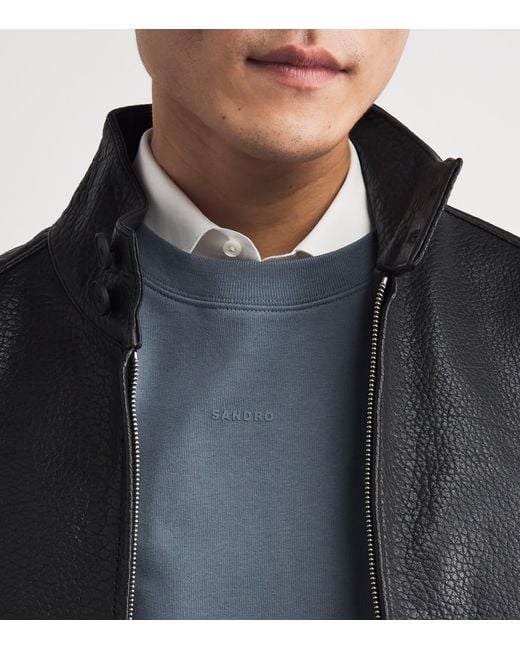 Sandro Blue Cotton Logo Sweatshirt for men