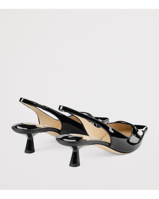 Jimmy Choo Black Amita 45 Leather Slingback Pumps