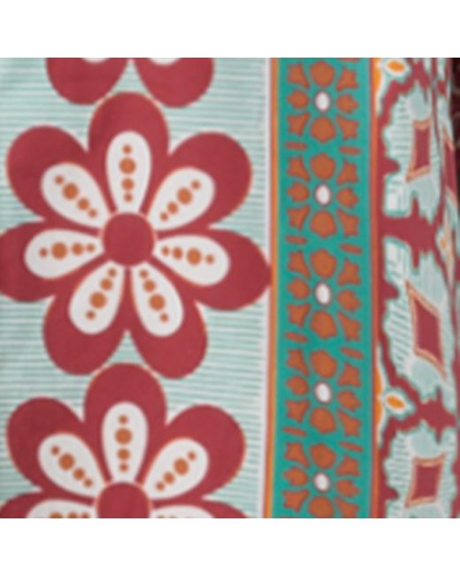LaDoubleJ Red Cotton Printed Sundowner Tunic Dress