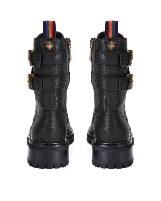 Kurt Geiger Leather Brooke Combat Boots in Black | Lyst