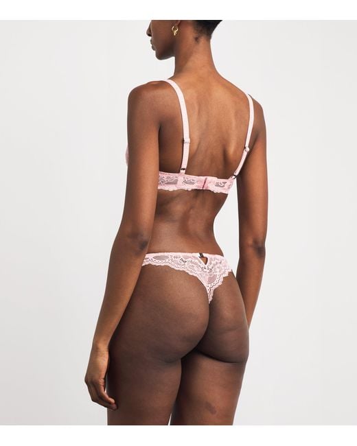 Fleur du Mal Pink Lace Bianca Thong