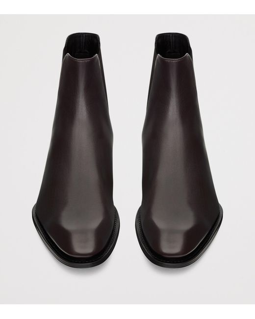 Saint Laurent Brown Leather Aurelien Ankle Boots for men