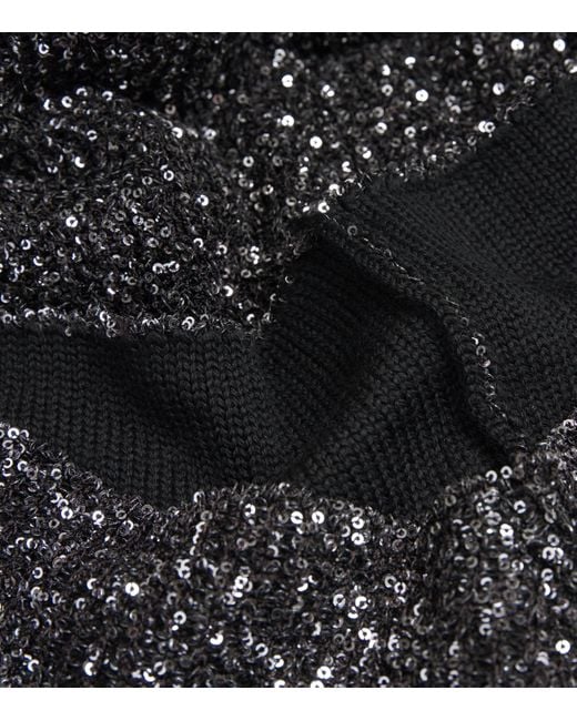 Stella McCartney Black Sequin Off-The-Shoulder Gown