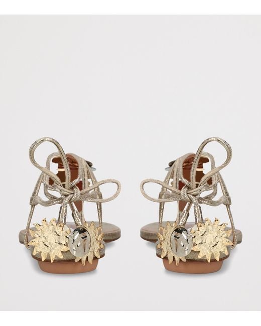 Aquazzura Brown Leather Night Stars Sandals