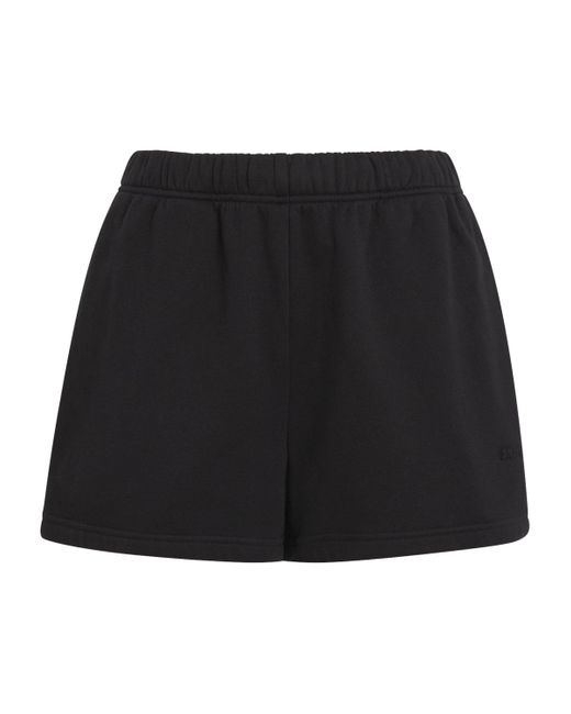 Skims Black Cotton-Blend Fleece Shorts
