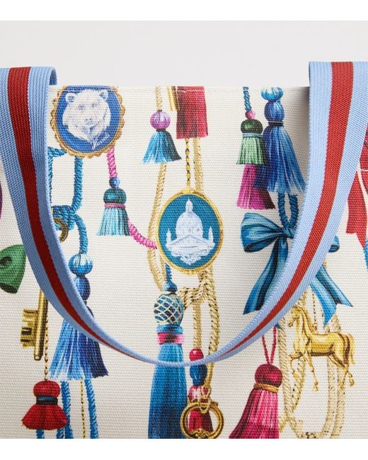 Harrods Red Large Tassel Tote Bag