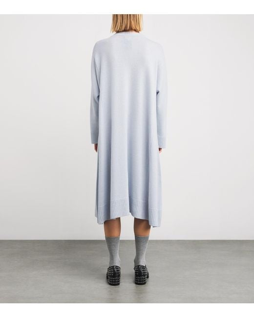 Eskandar Gray Cashmere A-Line Sweater Dress
