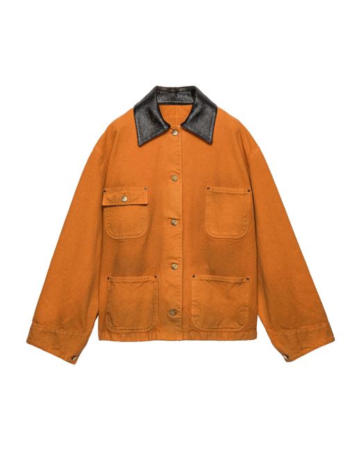 Prada Orange Canvas Oversized Jacket