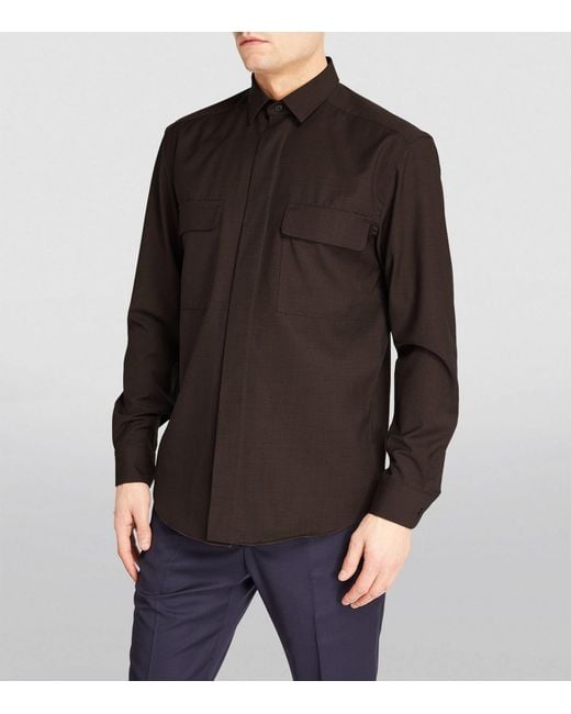 Eton of Sweden Brown Wool Overshirt for men