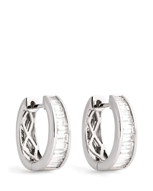 Anita Ko White And Diamond Meryl Huggie Earrings