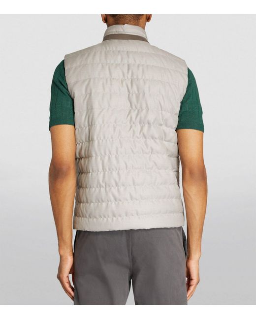 Herno Gray Cotton-cashmere Reversible Gilet for men