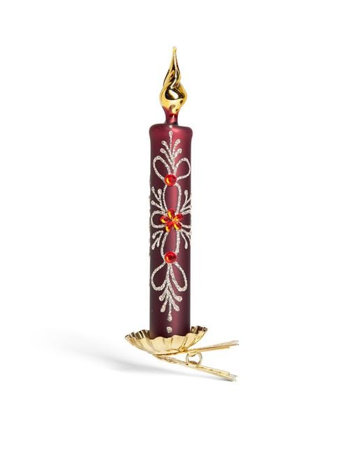 Harrods White Crystal-Embellished Candle Clip