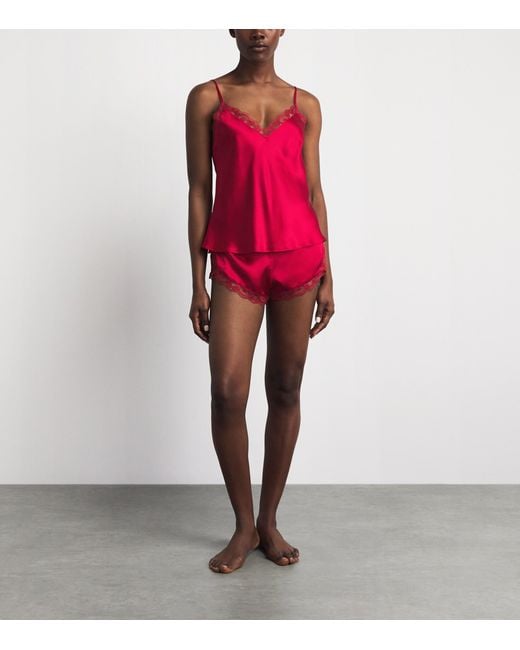 Simone Perele Red Silk-Blend Love Me Shorts