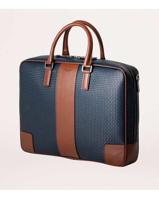 Serapian Blue Stepan 72 Slim Briefcase for men
