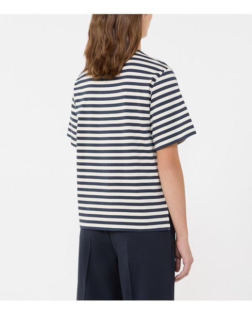 Weekend by Maxmara Blue Cotton Stripe T-Shirt