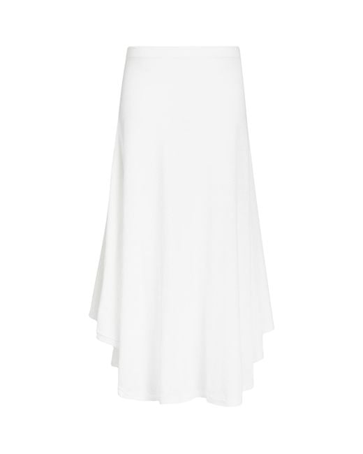 Alaïa White Crepe Asymmetric Maxi Skirt