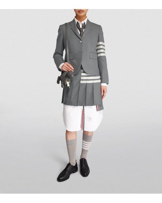 Thom Browne Gray Pleated Mini Skirt