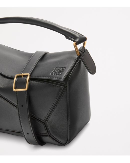 Loewe Black Small Leather Featherlight Puzzle Top-Handle Bag