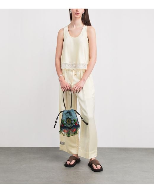 Sandro White Lace-Trim Top