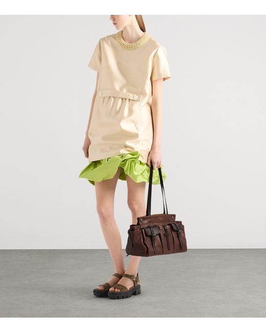 Prada Brown Large Buffalo Leather Route Tote Bag