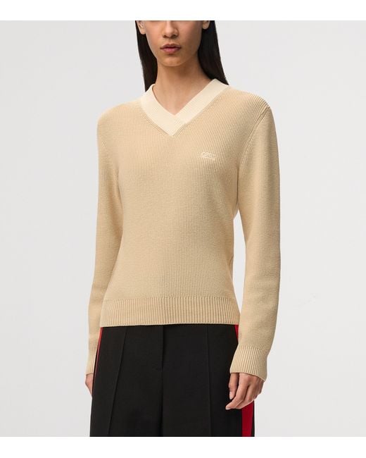 Loewe Natural Cotton-Wool V-Neck Sweater