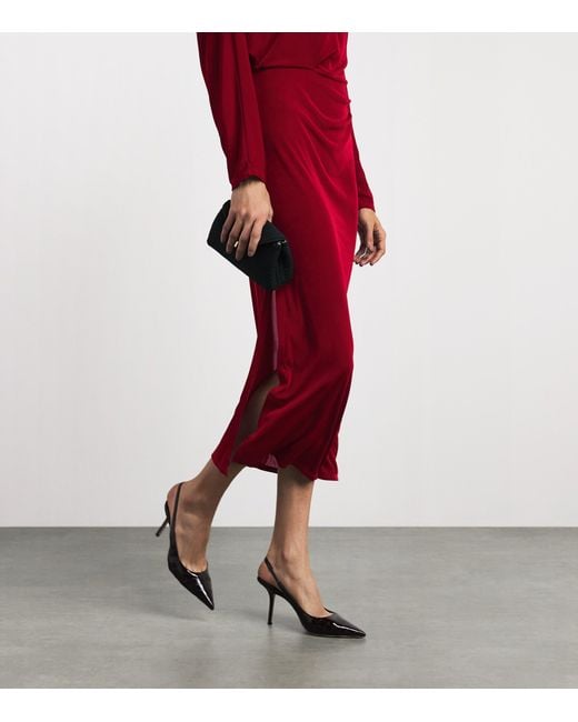 Camilla & Marc Red Draped Ravine Midi Dress