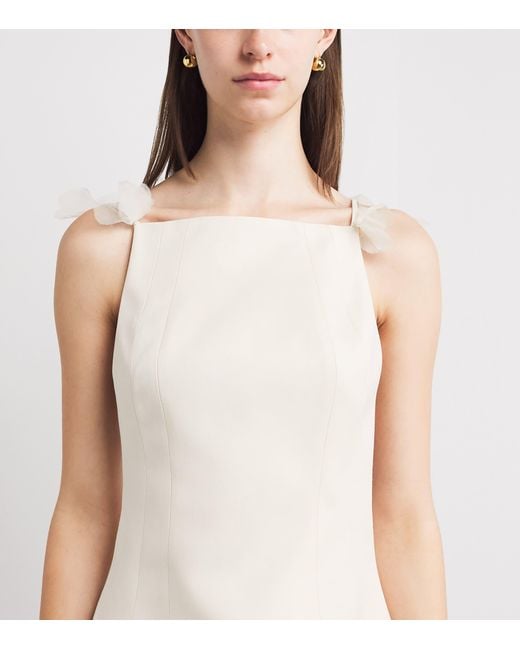 Cult Gaia White Wool-Silk Tara Mini Dress