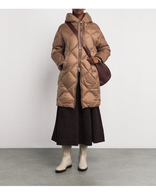 Max Mara Brown Down Water-Resistant The Cube Coat