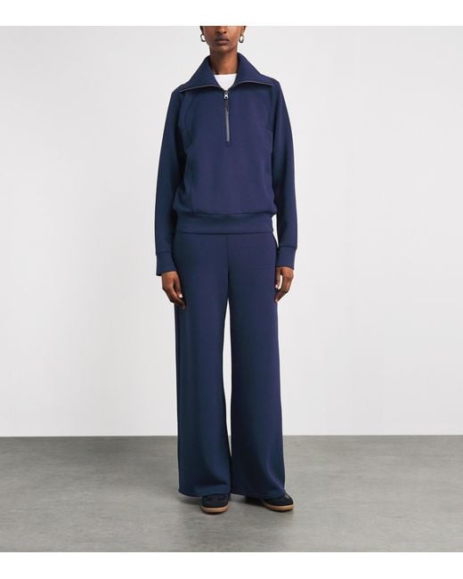 Spanx Blue Airessentials Half-Zip Sweater