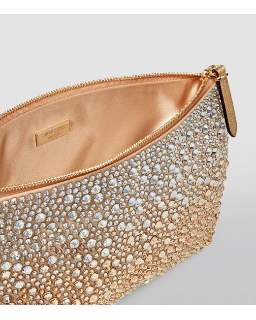 Jimmy Choo Metallic Crystal-Embellished Callie Clutch Bag