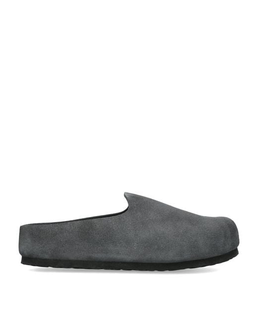 Birkenstock Gray Suede Amsterdam Wrapped Clogs for men