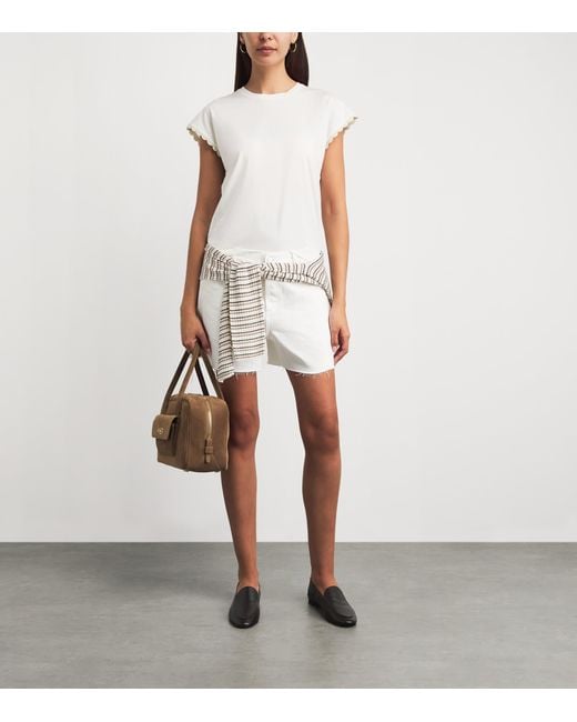 FRAME White The Crochet Muscle T-Shirt