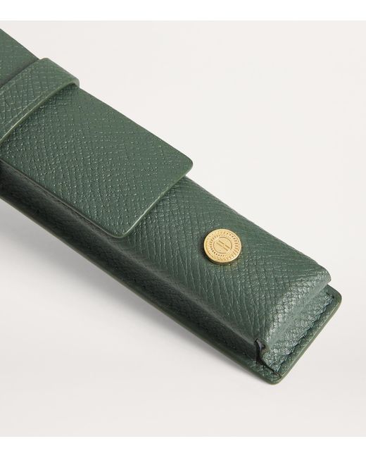 Harrods Green Leather Pen Sleeve