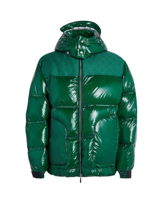 Casablanca Green Down Monogram Puffer Jacket for men