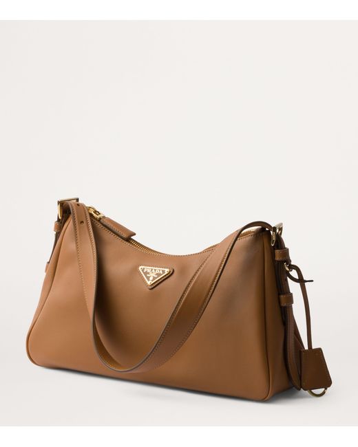 Prada Brown Medium Leather Aimée Shoulder Bag