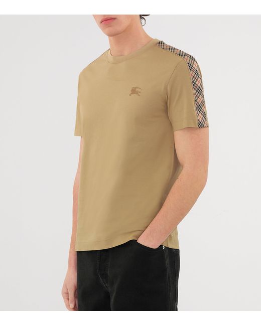 Burberry Natural Cotton Equestrian Knight T-Shirt for men