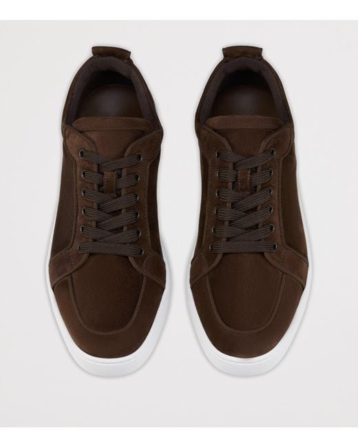 Christian Louboutin Brown Rantulow Orlato Suede Trainers for men