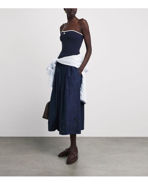 Maje Blue Logo-Plaque Bandeau Top