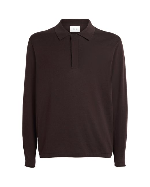 NN07 Brown Organic Cotton-Silk Polo Sweater