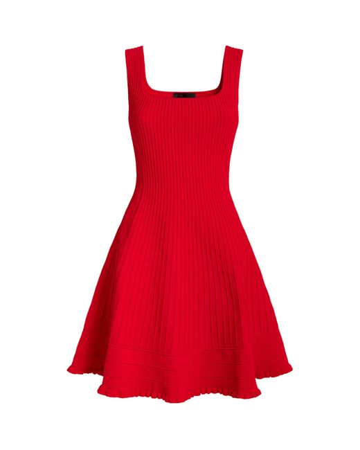 Maje Rib-Knit Mini Dress in Red | Lyst Maje Rib-Knit Mini Dress in Red | Lyst